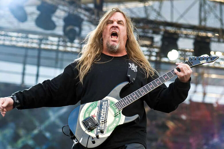 Jeff Hanneman mit seiner ESP LTD JH-600CTM BK