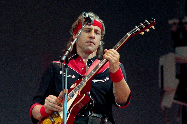 Mark Knopfler mit seiner Gibson Les Paul 58