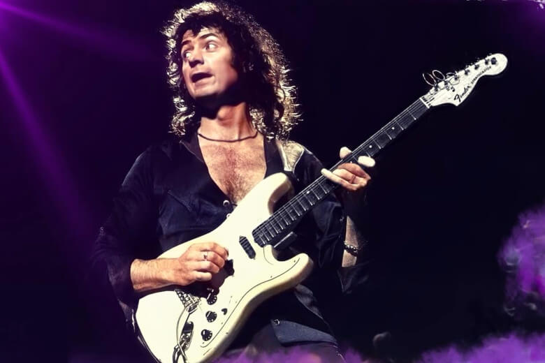 Ritchie Blackmore mit seiner Fender Stratocaster Signature Model